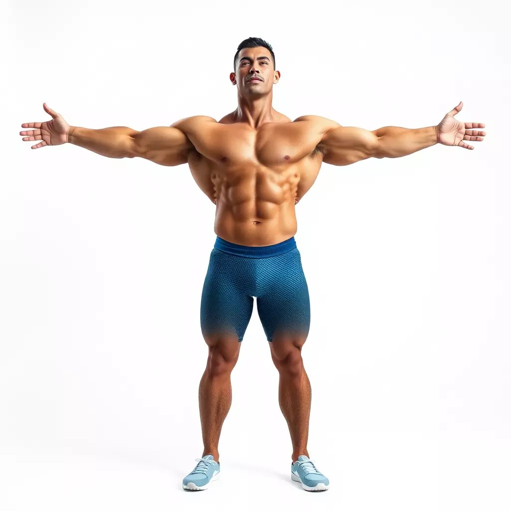 Athletic Human Figure 3D Model – Low Poly Rigged Character for Animation - View 3