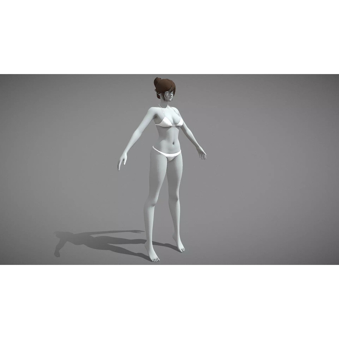 Stylized Male Female 3D Model – Rigged Low-Poly Game Asset, FBX - View 9