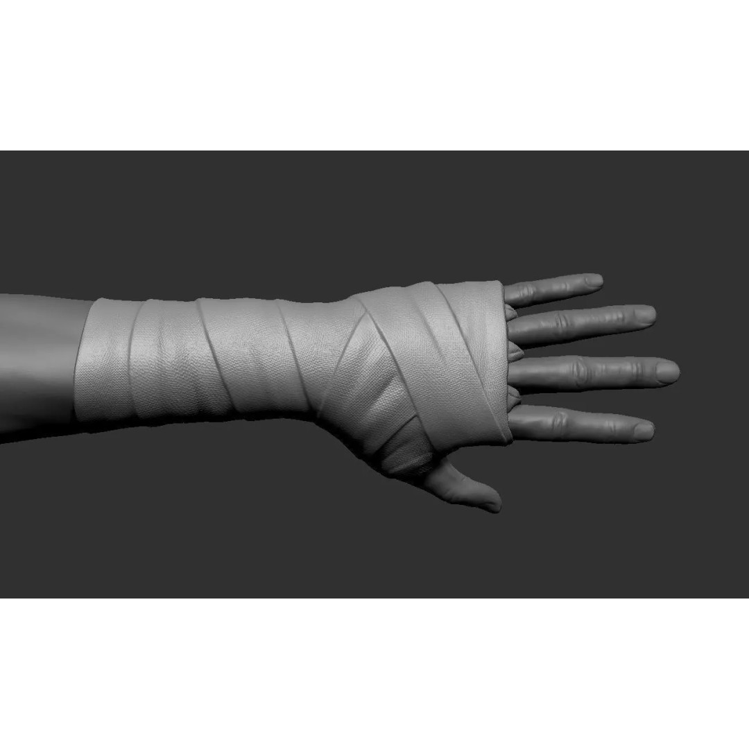 Hand Wraps 3D Model – High Poly Character Anatomy Asset, FBX, OBJ - View 2