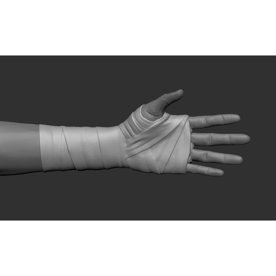 Hand Wraps 3D Model – High Poly Character Anatomy Asset, FBX, OBJ - View 4