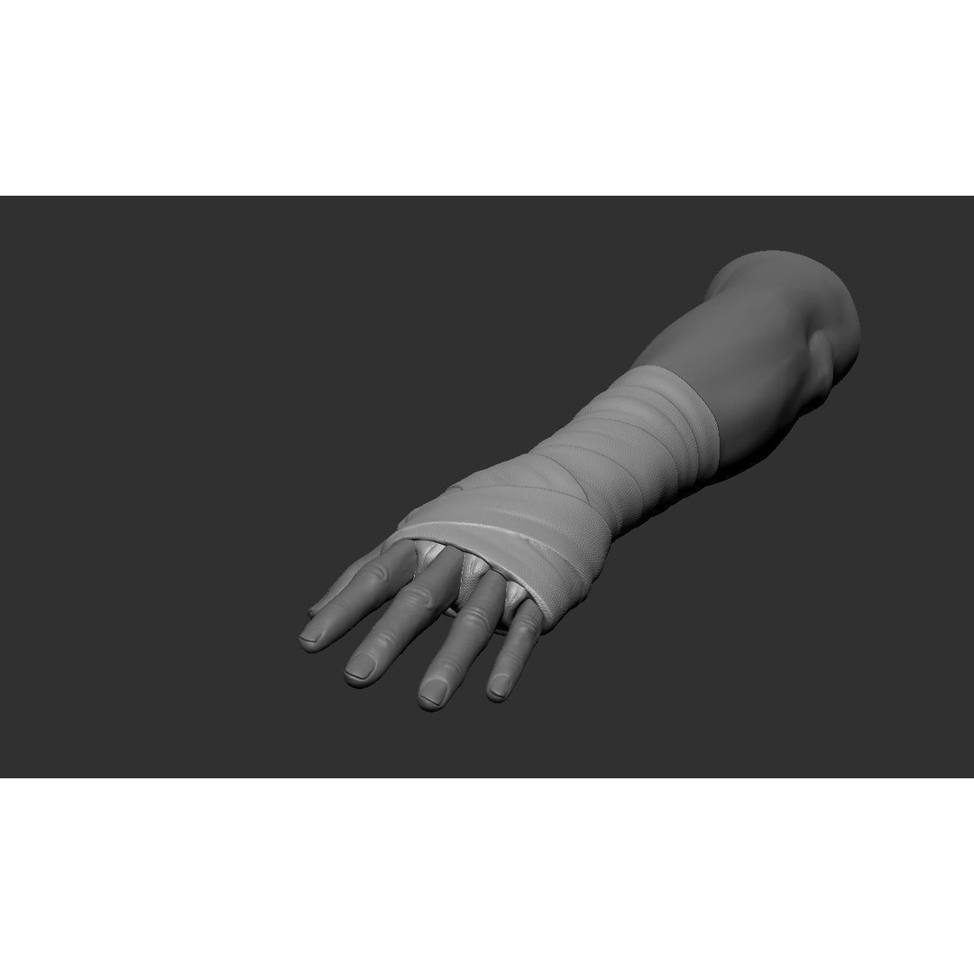 Hand Wraps 3D Model – High Poly Character Anatomy Asset, FBX, OBJ - View 5