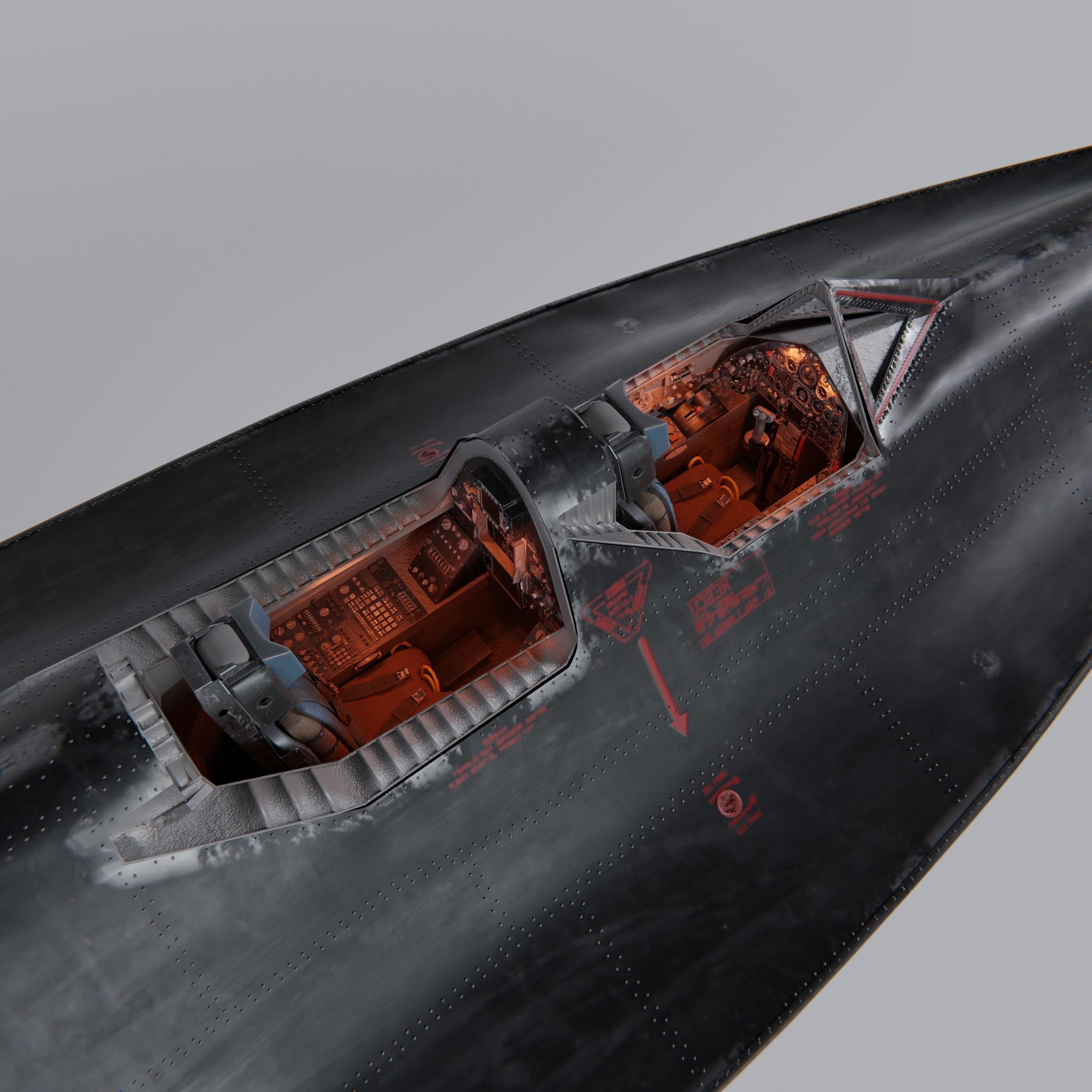 Lockheed SR-71 Blackbird - High-Poly 3D Model - View 14