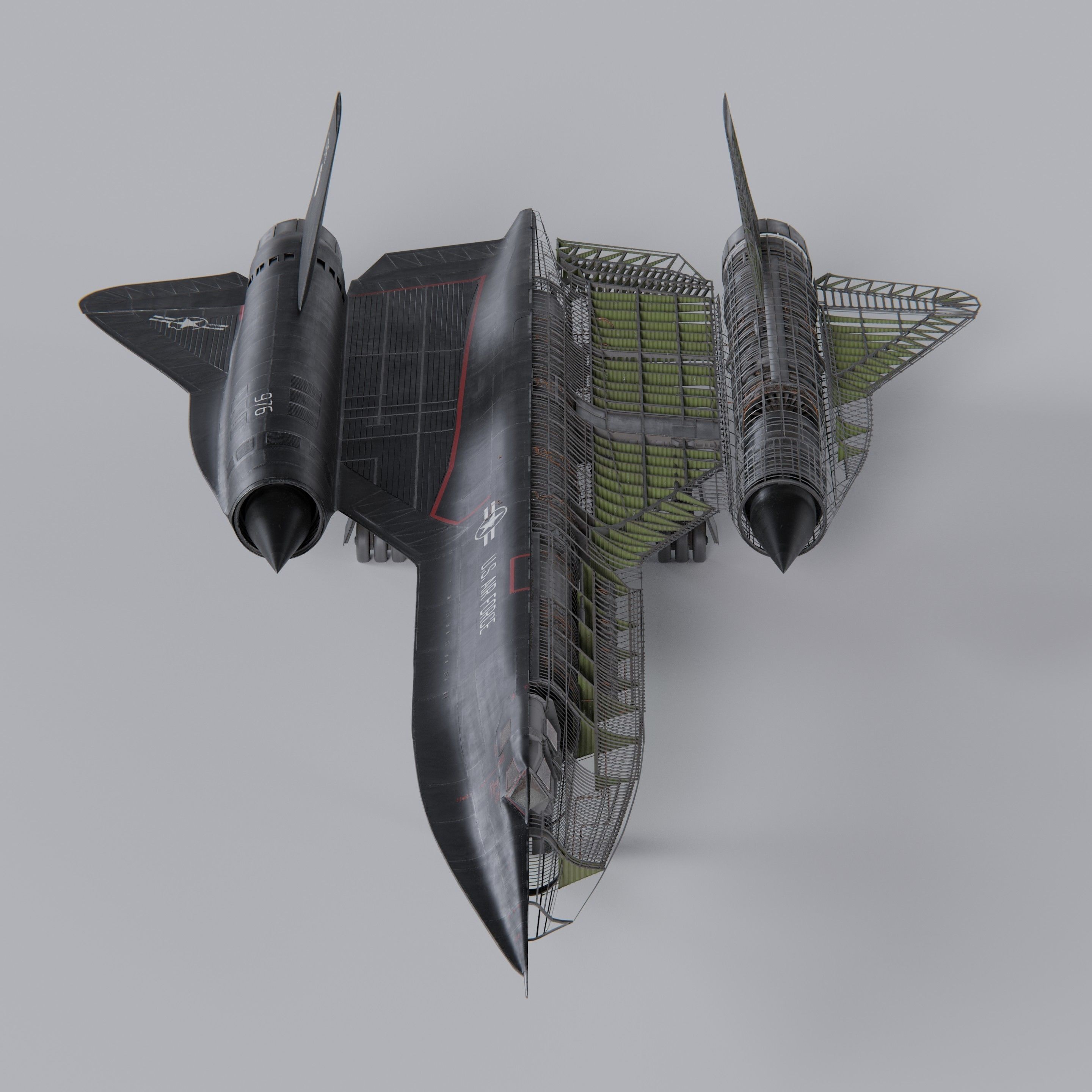 Lockheed SR-71 Blackbird - High-Poly 3D Model - View 17