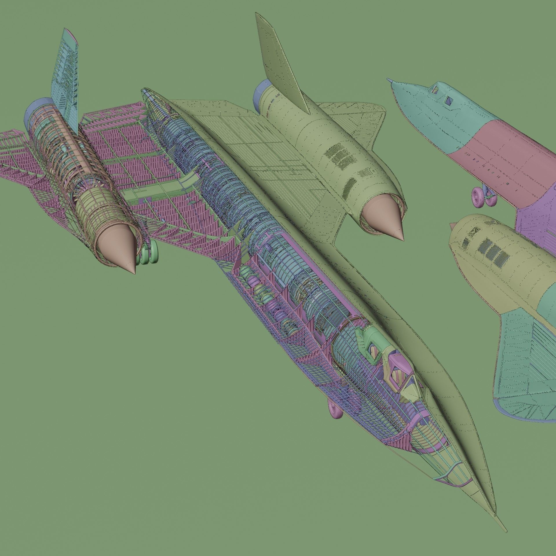 Lockheed SR-71 Blackbird - High-Poly 3D Model - View 19