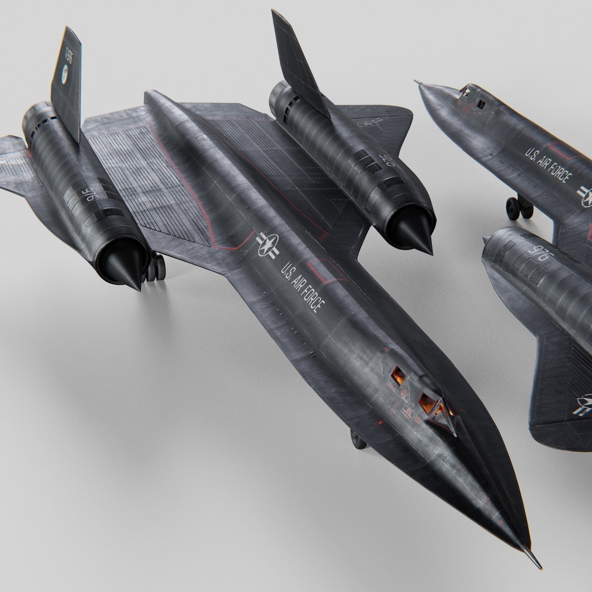Lockheed SR-71 Blackbird - High-Poly 3D Model - View 3