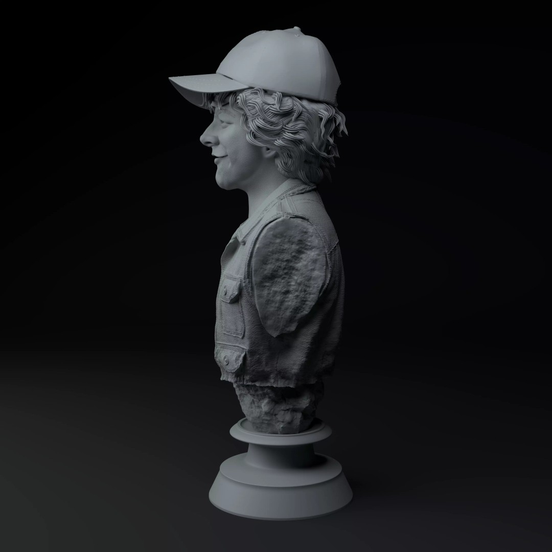 Dustin Henderson 3D Model – Premium Bust for Printing, STL - View 5