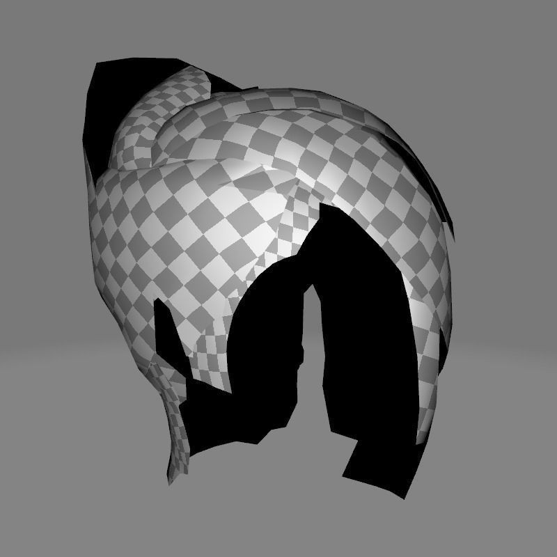 Faux Hawk Female Hair 3D Model – Low Poly Game-Ready Hair Asset, FBX