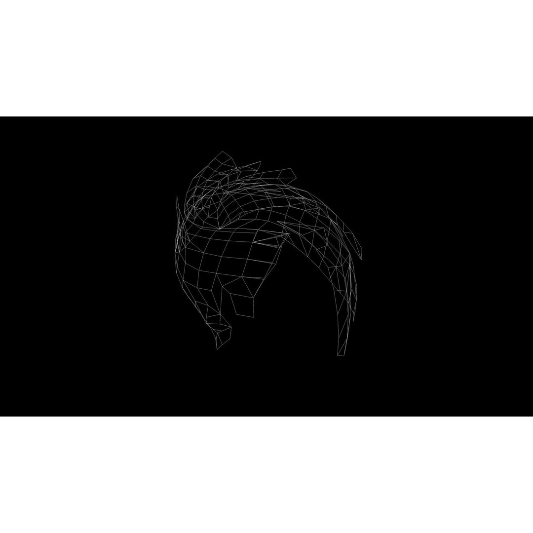 Faux Hawk Female Hair 3D Model – Low Poly Game-Ready Hair Asset, FBX - View 11