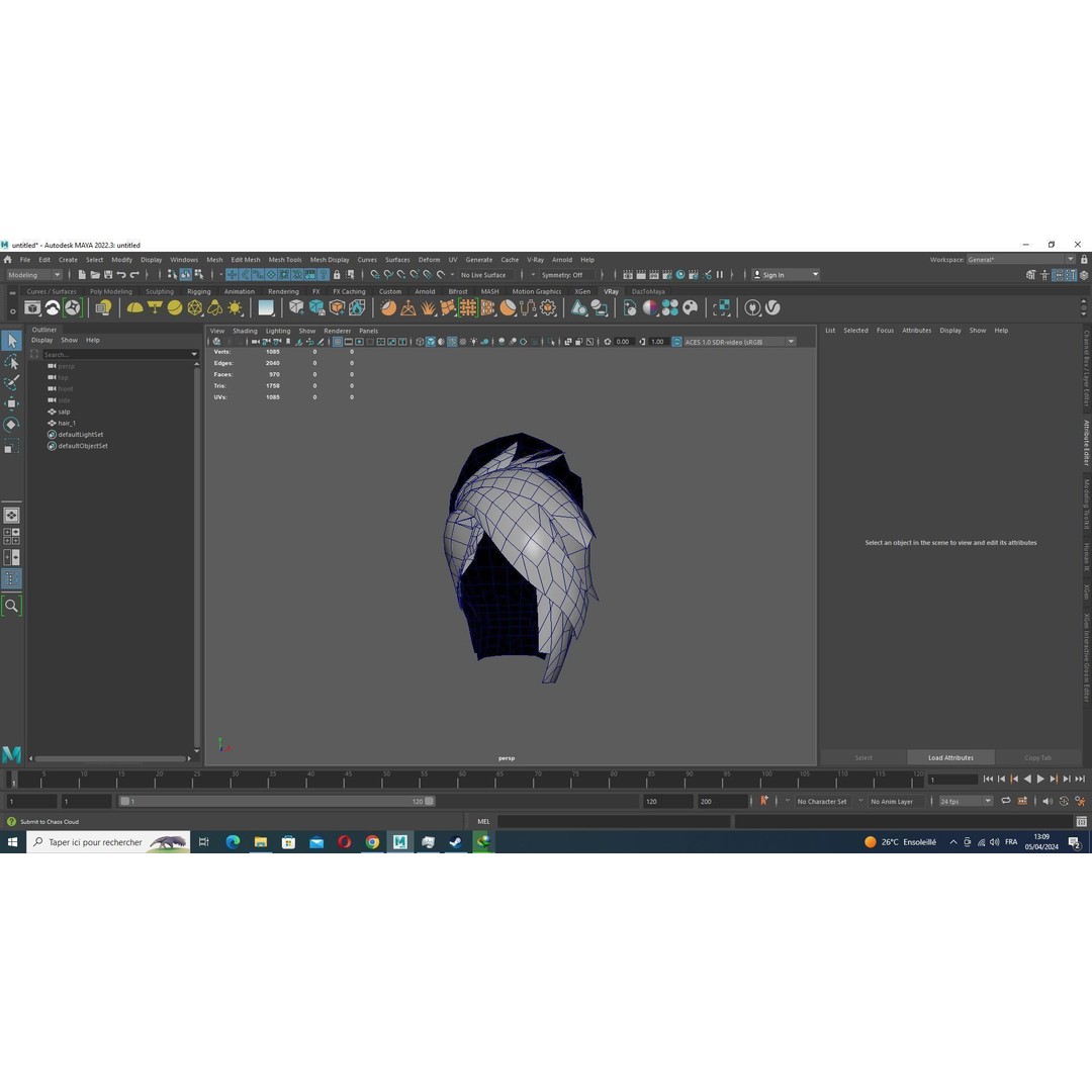 Faux Hawk Female Hair 3D Model – Low Poly Game-Ready Hair Asset, FBX - View 12