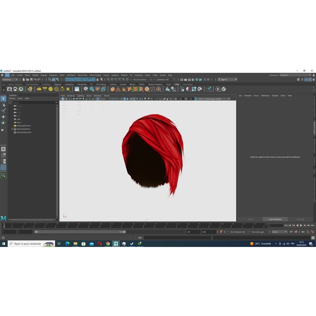 Faux Hawk Female Hair 3D Model – Low Poly Game-Ready Hair Asset, FBX - View 14