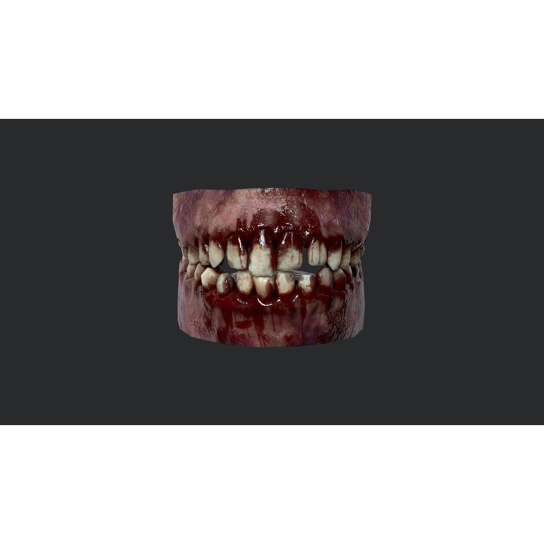 Rotten Teeth and Gums 3D Model – Low Poly Character Asset, FBX - View 7