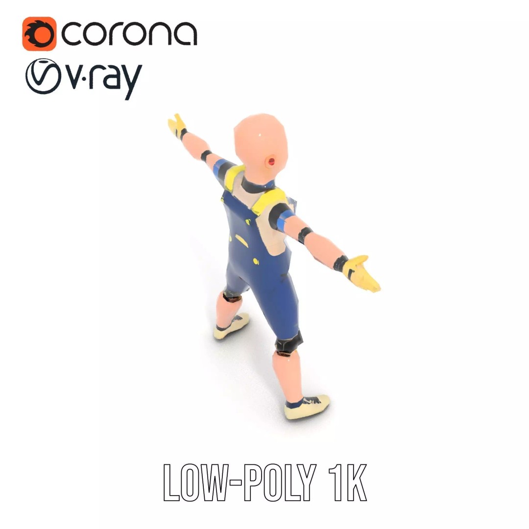 Dapper Crash Test Dummy 3D Model – Low Poly Rigged Character for Animation - View 19