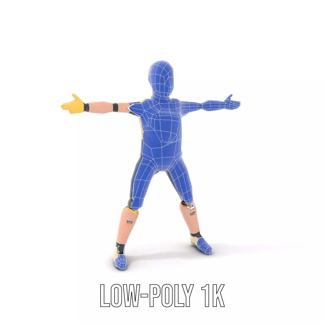 Dapper Crash Test Dummy 3D Model – Low Poly Rigged Character for Animation - View 22