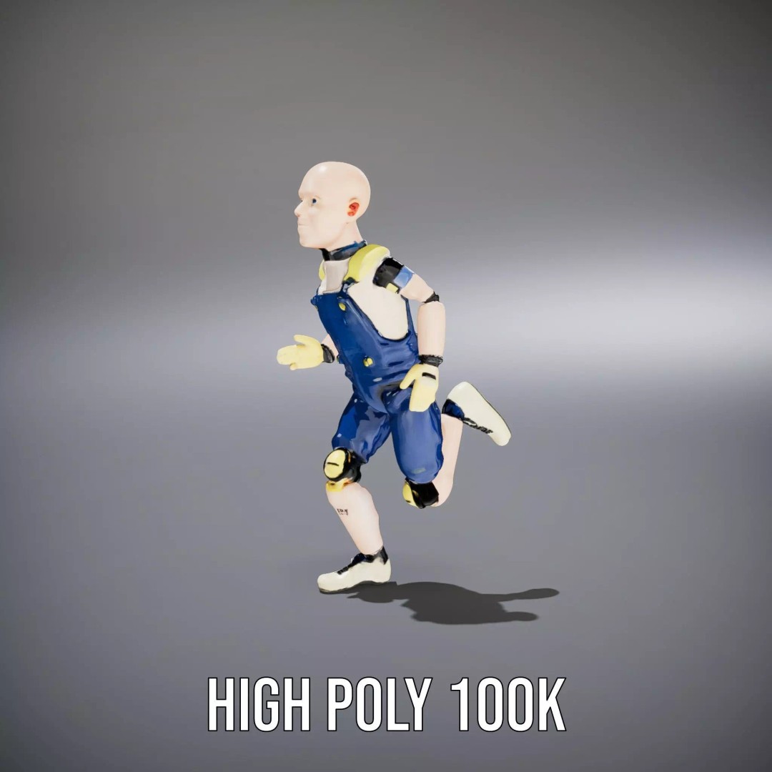 Dapper Crash Test Dummy 3D Model – Low Poly Rigged Character for Animation - View 26