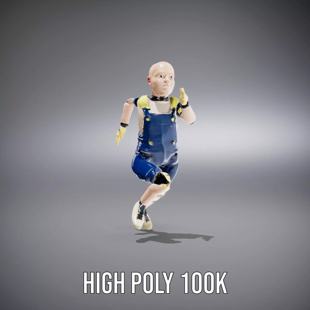 Dapper Crash Test Dummy 3D Model – Low Poly Rigged Character for Animation - View 32