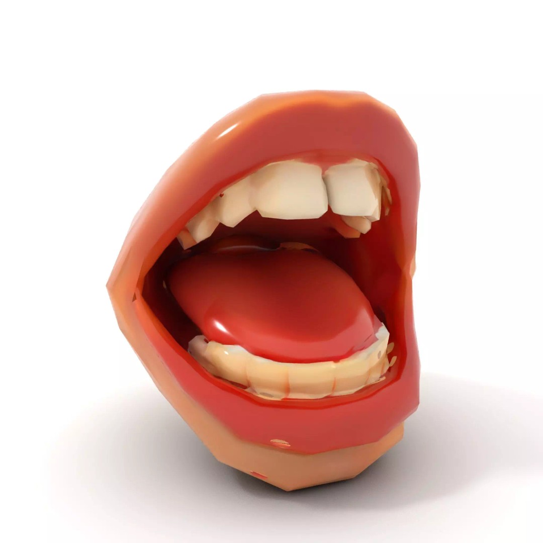 Realistic Human Mouth 3D Model – Low Poly PBR Asset, FBX - View 13