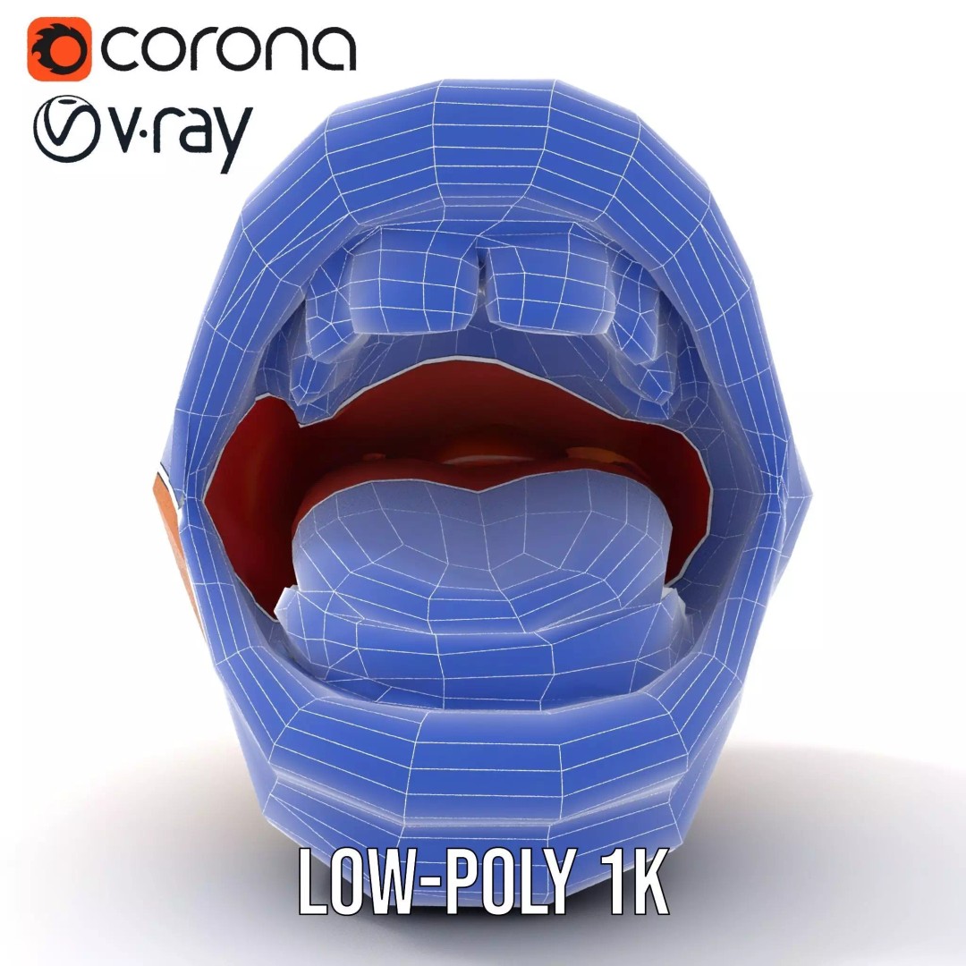 Realistic Human Mouth 3D Model – Low Poly PBR Asset, FBX - View 15