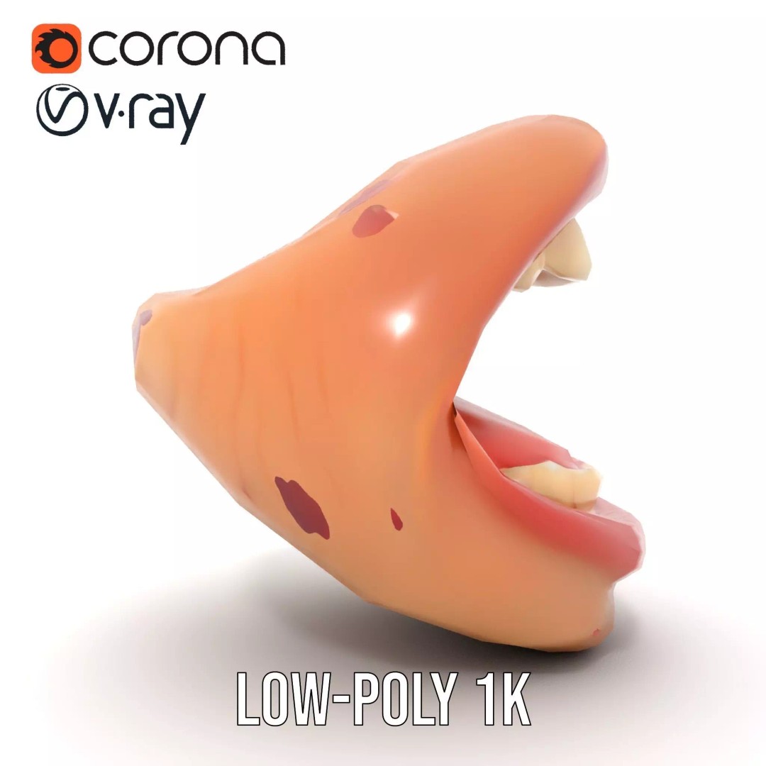 Realistic Human Mouth 3D Model – Low Poly PBR Asset, FBX - View 18