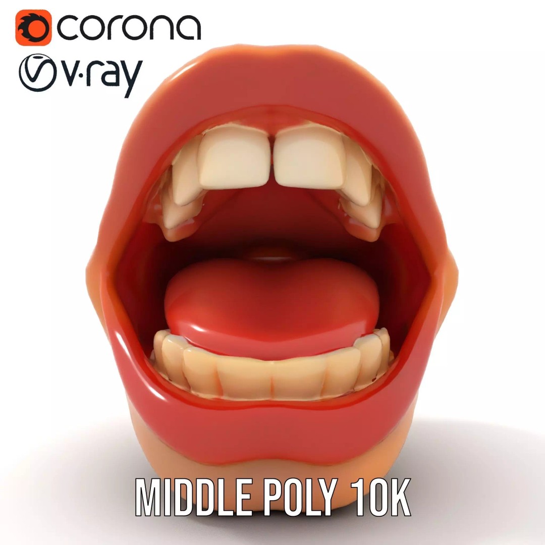 Realistic Human Mouth 3D Model – Low Poly PBR Asset, FBX - View 20