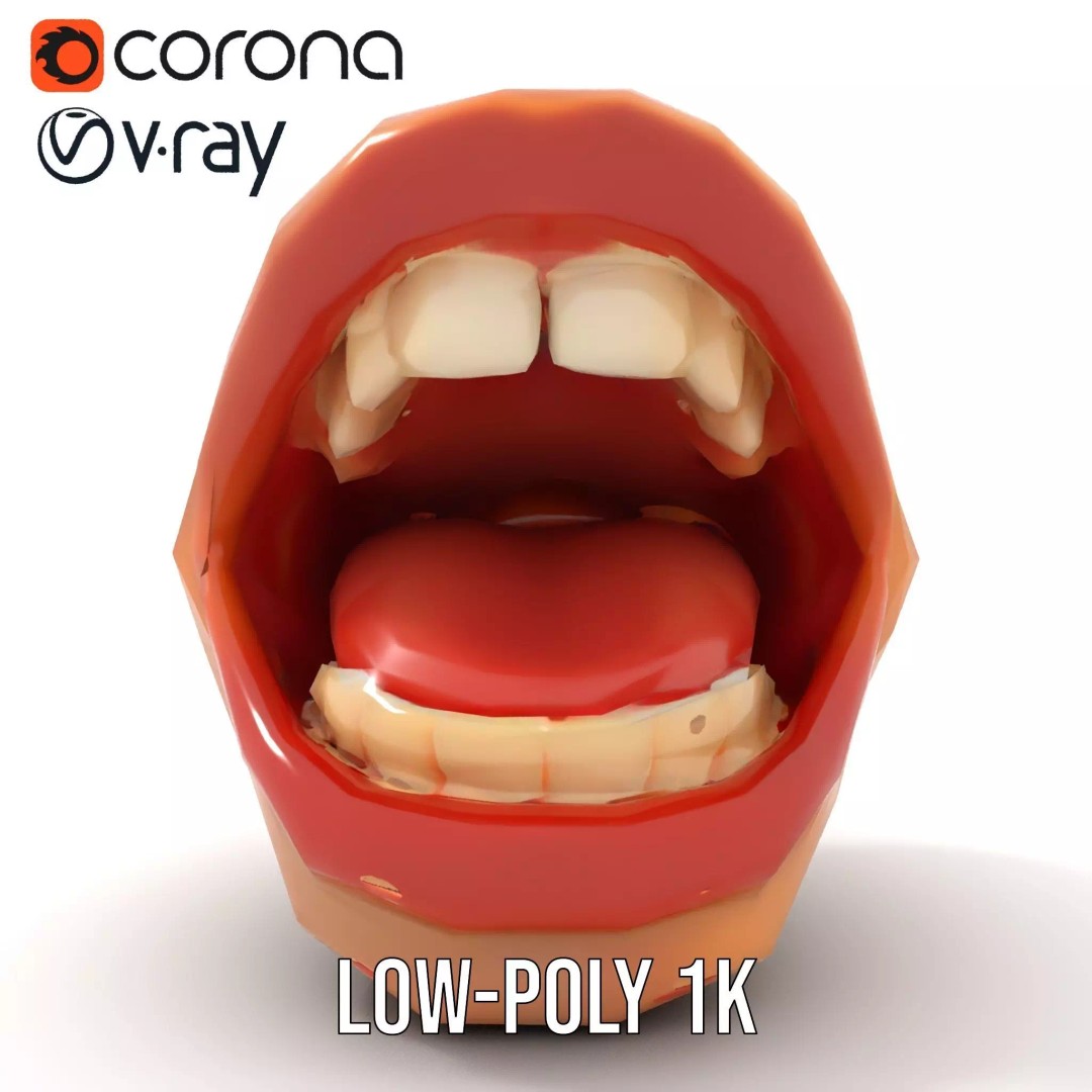 Realistic Human Mouth 3D Model – Low Poly PBR Asset, FBX - View 23