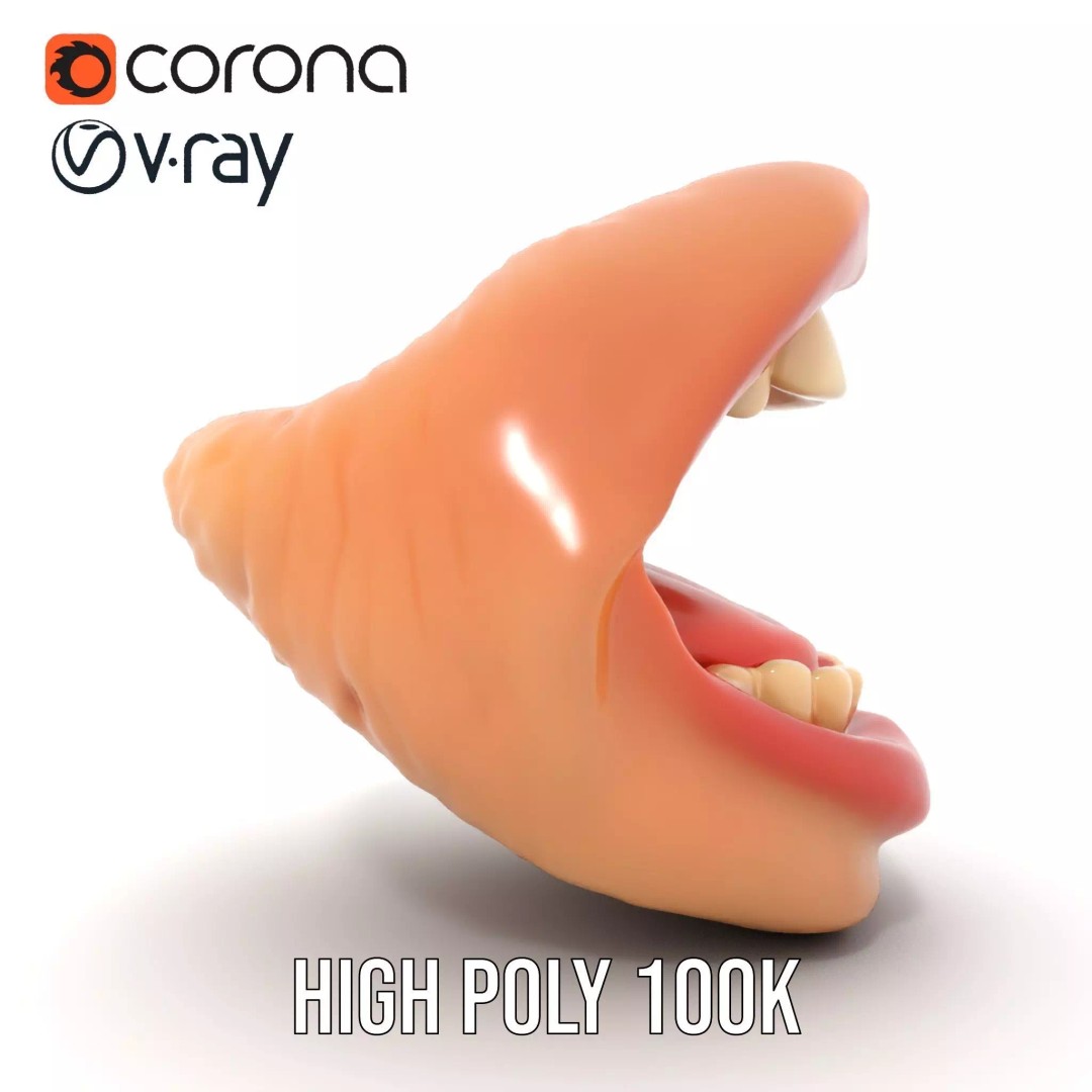 Realistic Human Mouth 3D Model – Low Poly PBR Asset, FBX - View 33