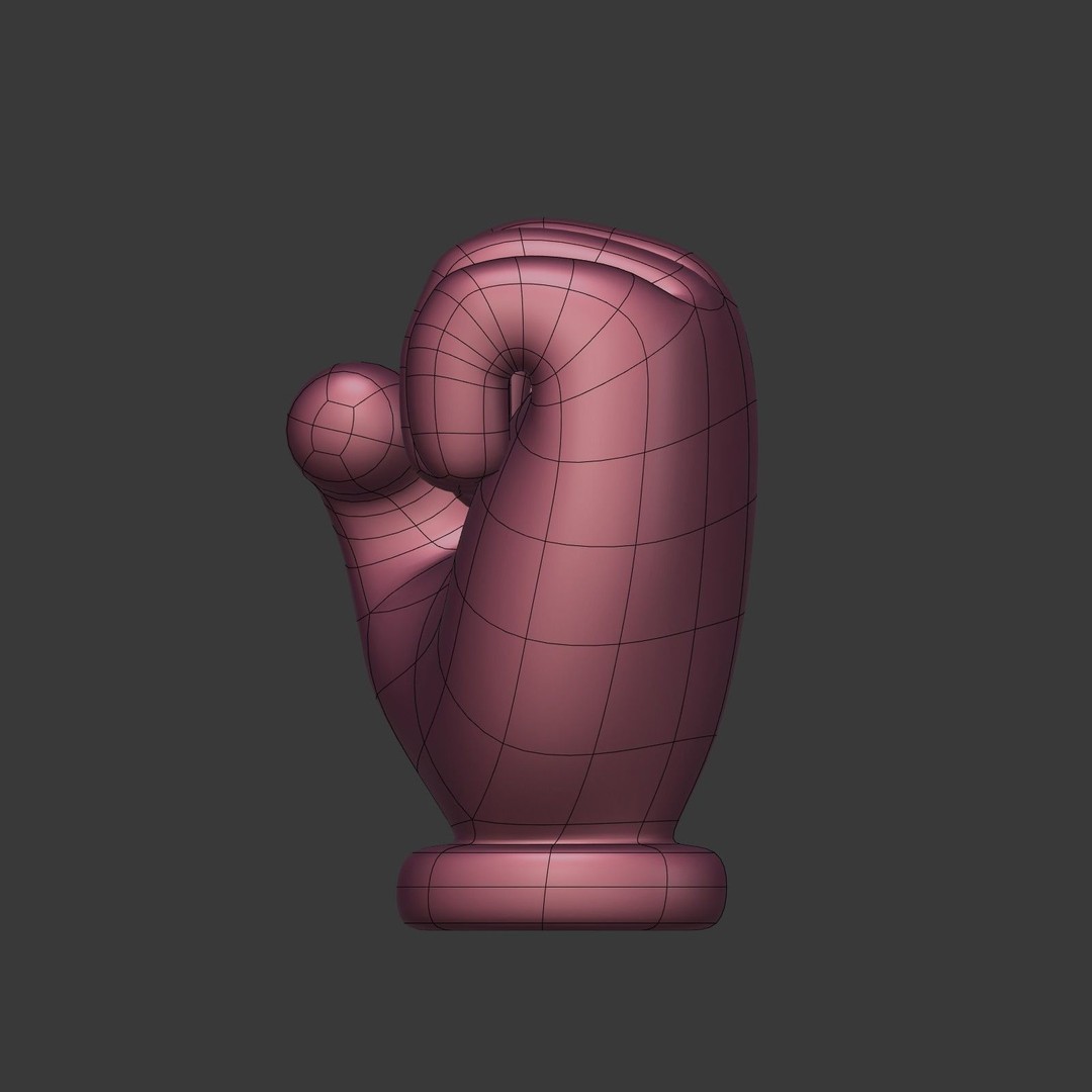 Cartoon Hand 3D Model – Low Poly Fist Icon for Games, FBX - View 17