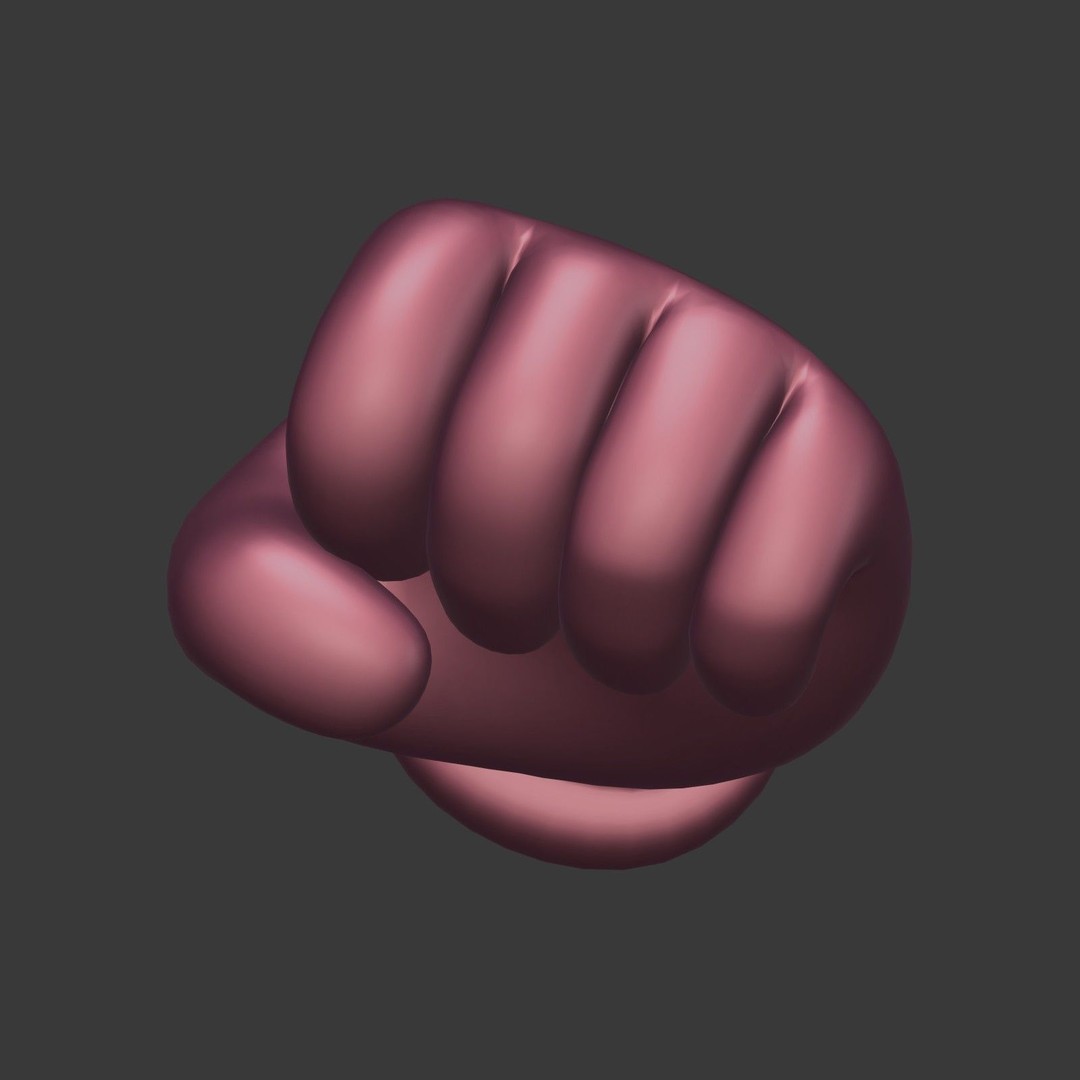 Cartoon Hand 3D Model – Low Poly Fist Icon for Games, FBX - View 18