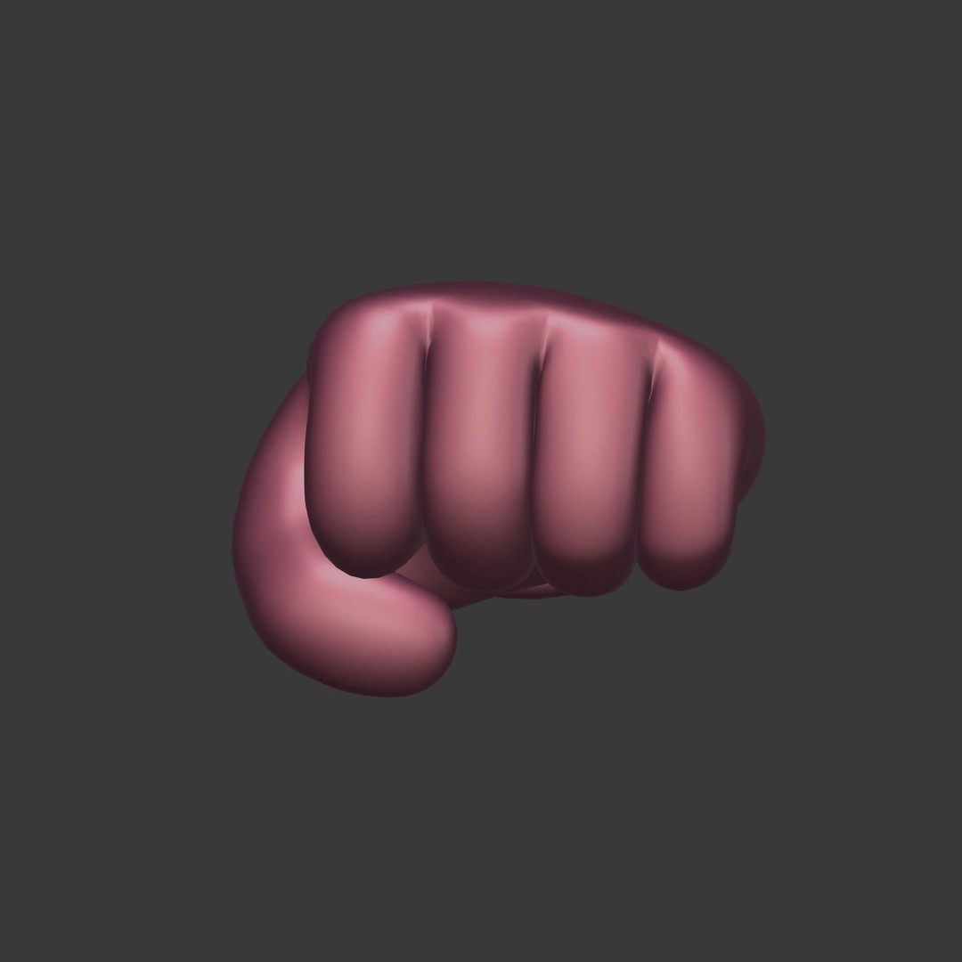 Cartoon Hand 3D Model – Low Poly Fist Icon for Games, FBX - View 20