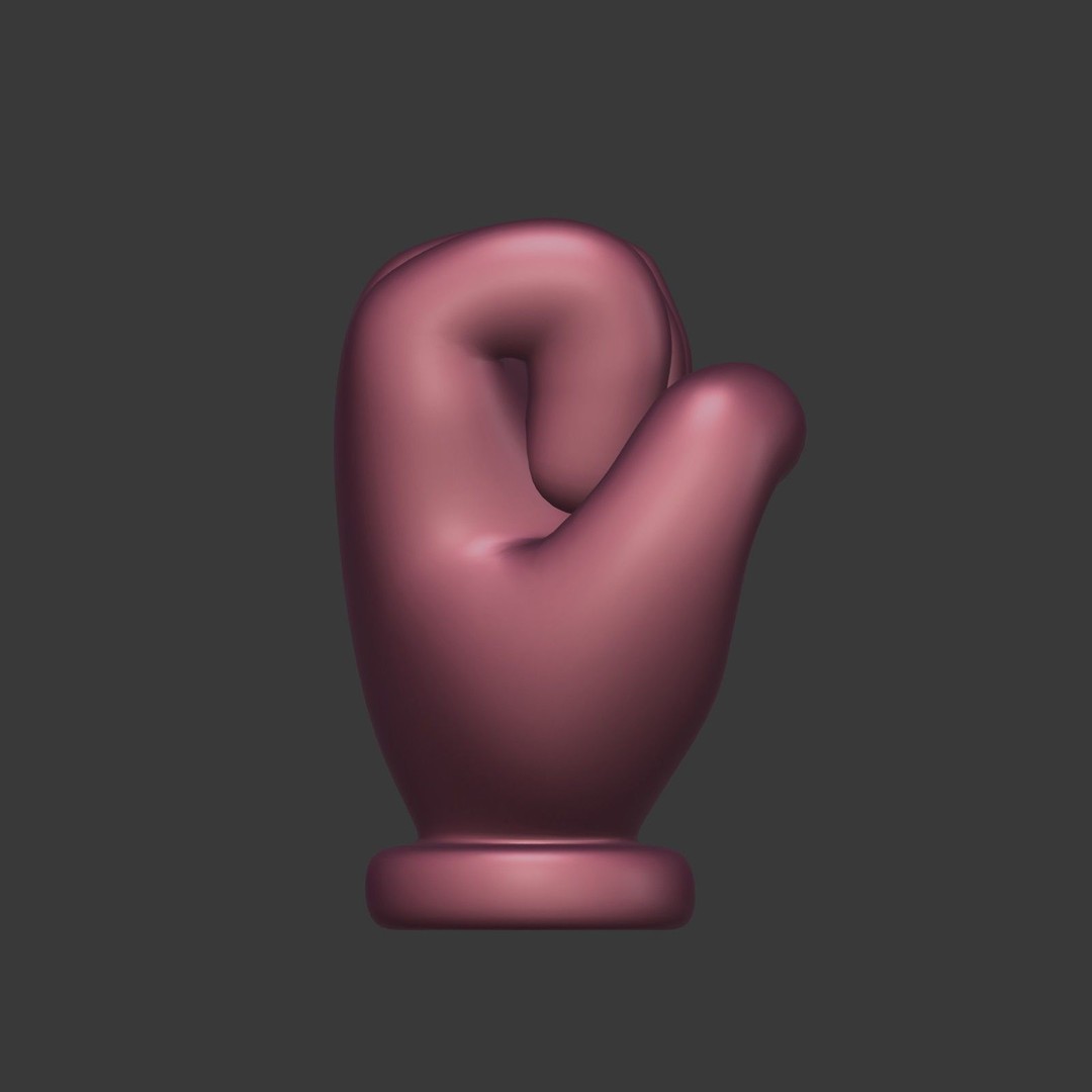 Cartoon Hand 3D Model – Low Poly Fist Icon for Games, FBX - View 24