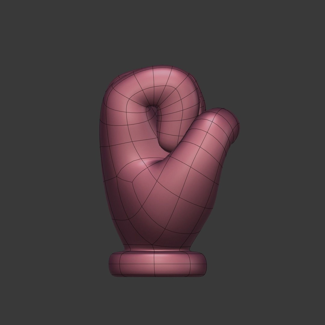 Cartoon Hand 3D Model – Low Poly Fist Icon for Games, FBX - View 25