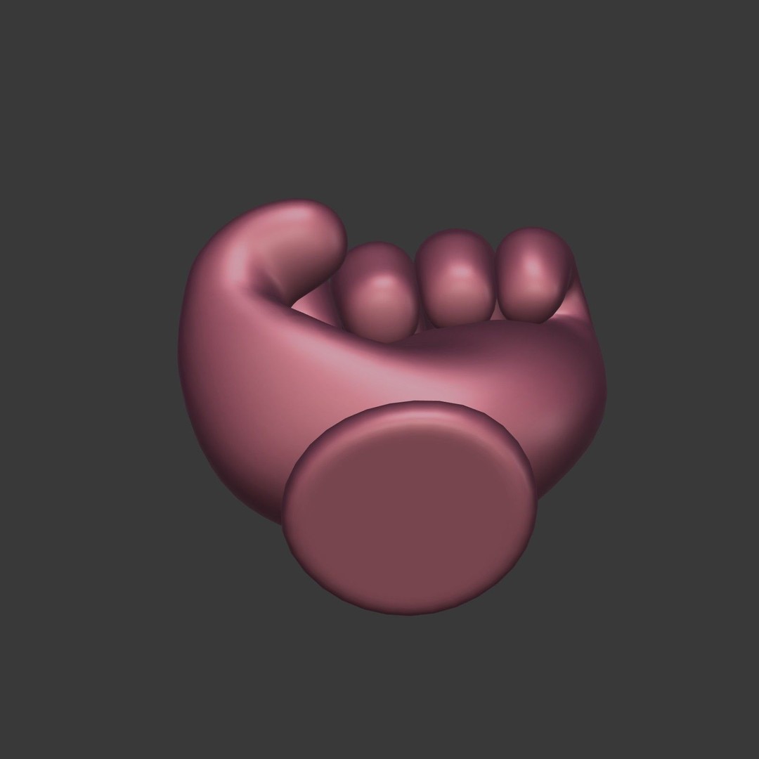 Cartoon Hand 3D Model – Low Poly Fist Icon for Games, FBX - View 26