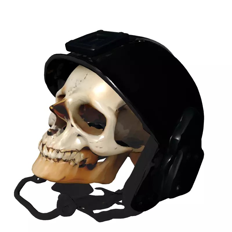 Damaged Military Helmet 3D Model – Low Poly Tactical Prop, FBX - View 4