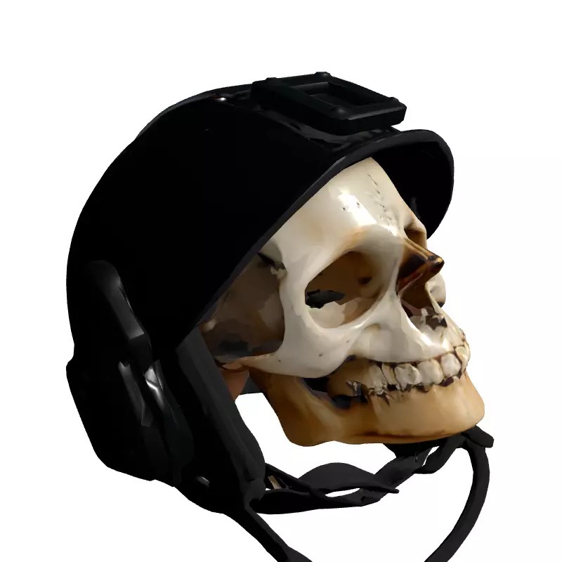 Damaged Military Helmet 3D Model – Low Poly Tactical Prop, FBX - View 5