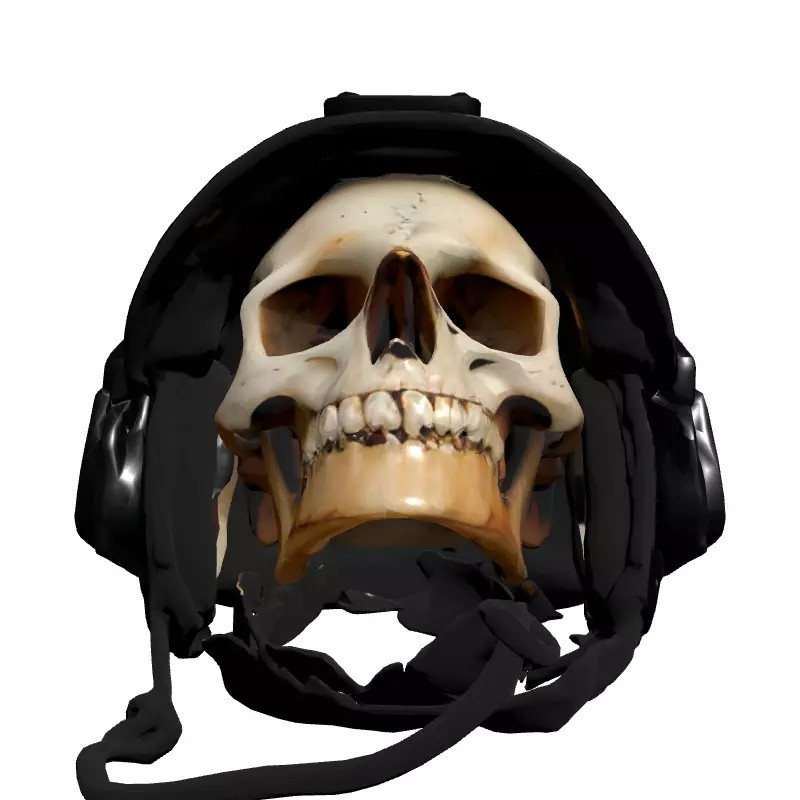 Damaged Military Helmet 3D Model – Low Poly Tactical Prop, FBX - View 6