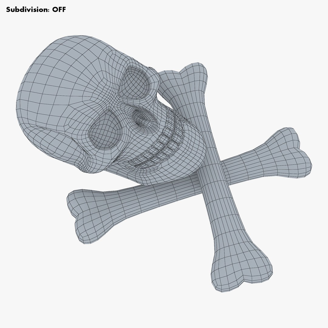 Pirate Skull Bones M 1 3D Model – High Poly PBR Asset, FBX, OBJ