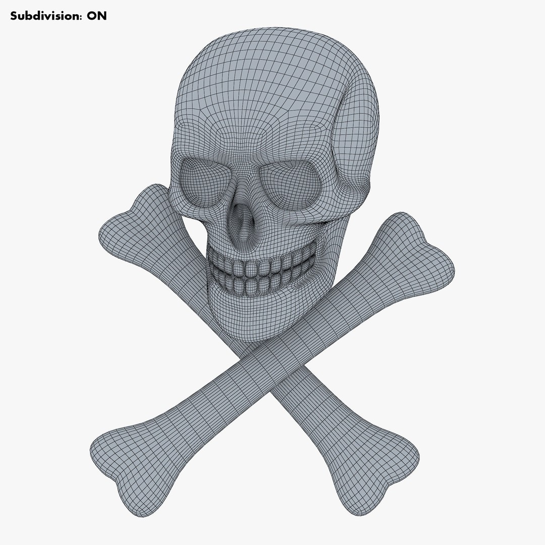 Pirate Skull Bones M 1 3D Model – High Poly PBR Asset, FBX, OBJ - View 11