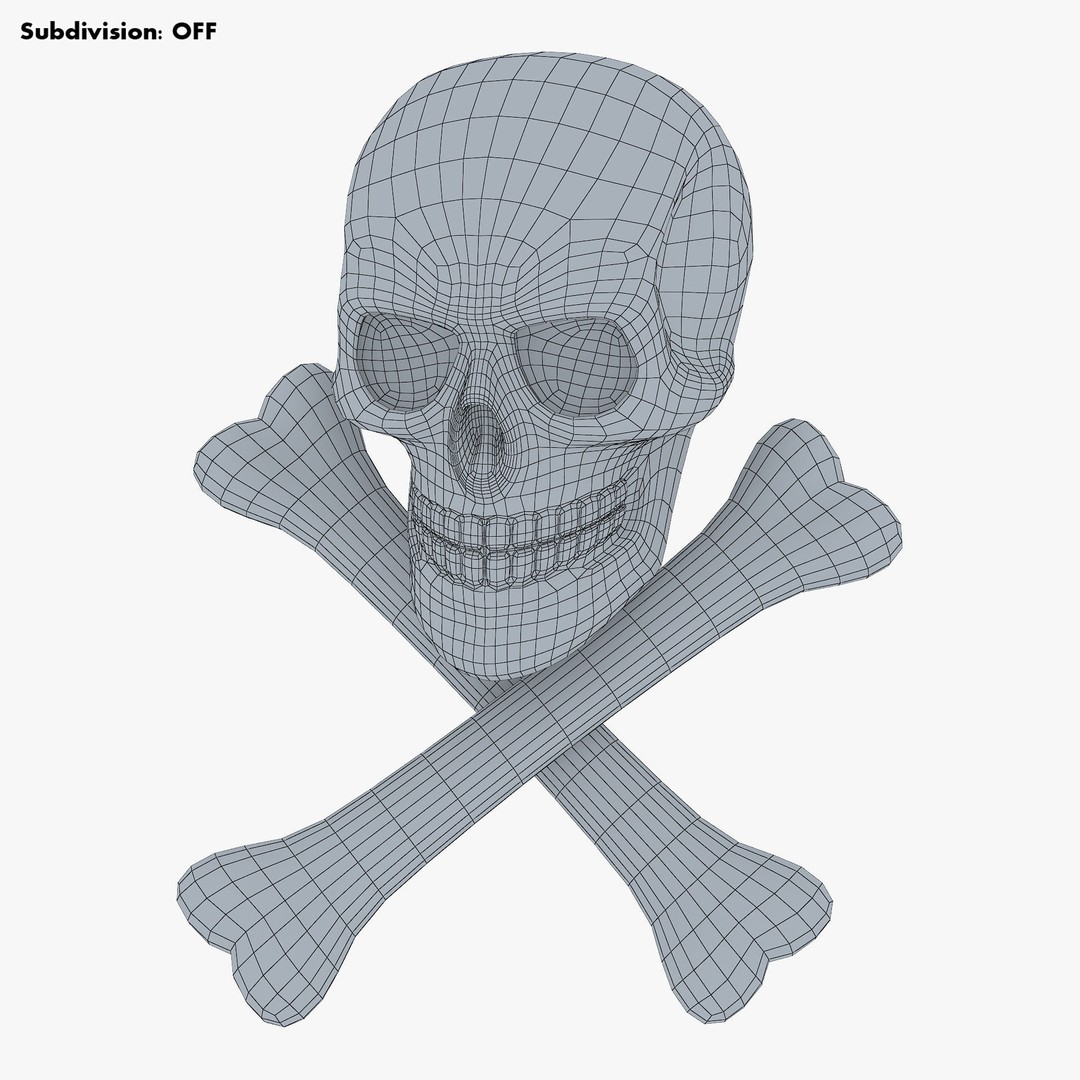 Pirate Skull Bones M 1 3D Model – High Poly PBR Asset, FBX, OBJ - View 12