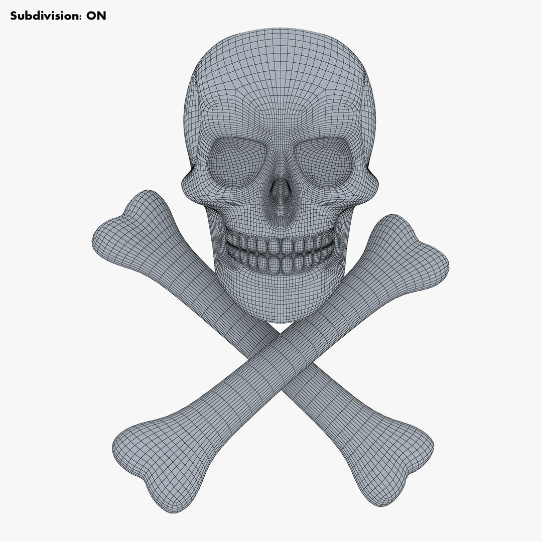 Pirate Skull Bones M 1 3D Model – High Poly PBR Asset, FBX, OBJ - View 13