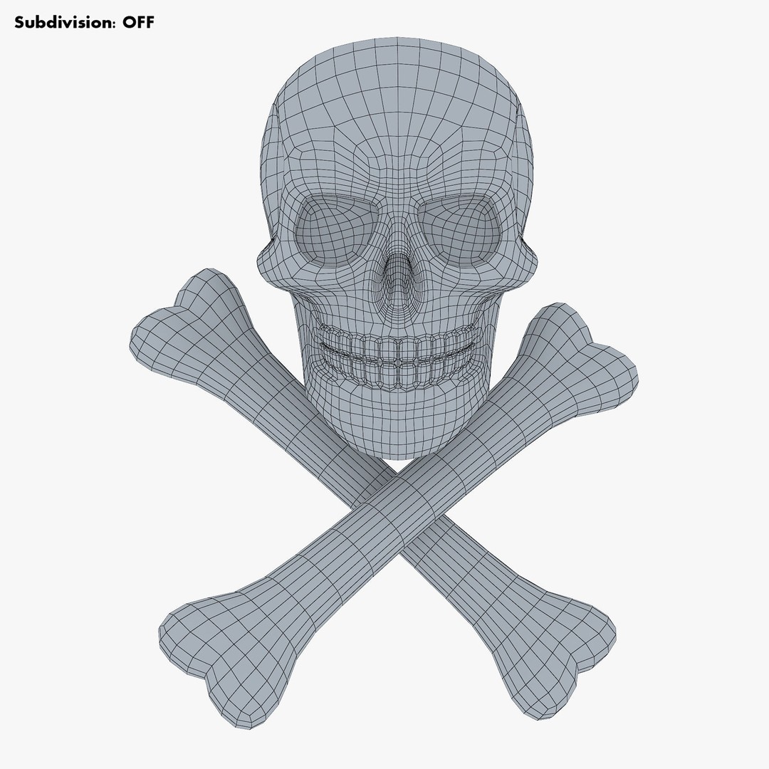 Pirate Skull Bones M 1 3D Model – High Poly PBR Asset, FBX, OBJ - View 14