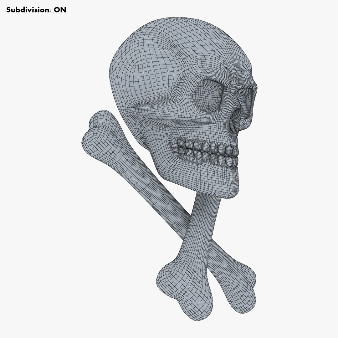 Pirate Skull Bones M 1 3D Model – High Poly PBR Asset, FBX, OBJ - View 15