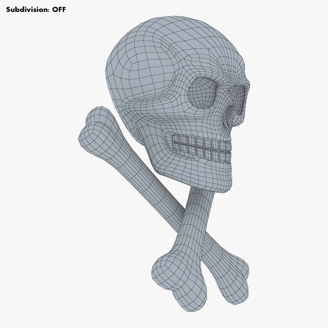 Pirate Skull Bones M 1 3D Model – High Poly PBR Asset, FBX, OBJ - View 16