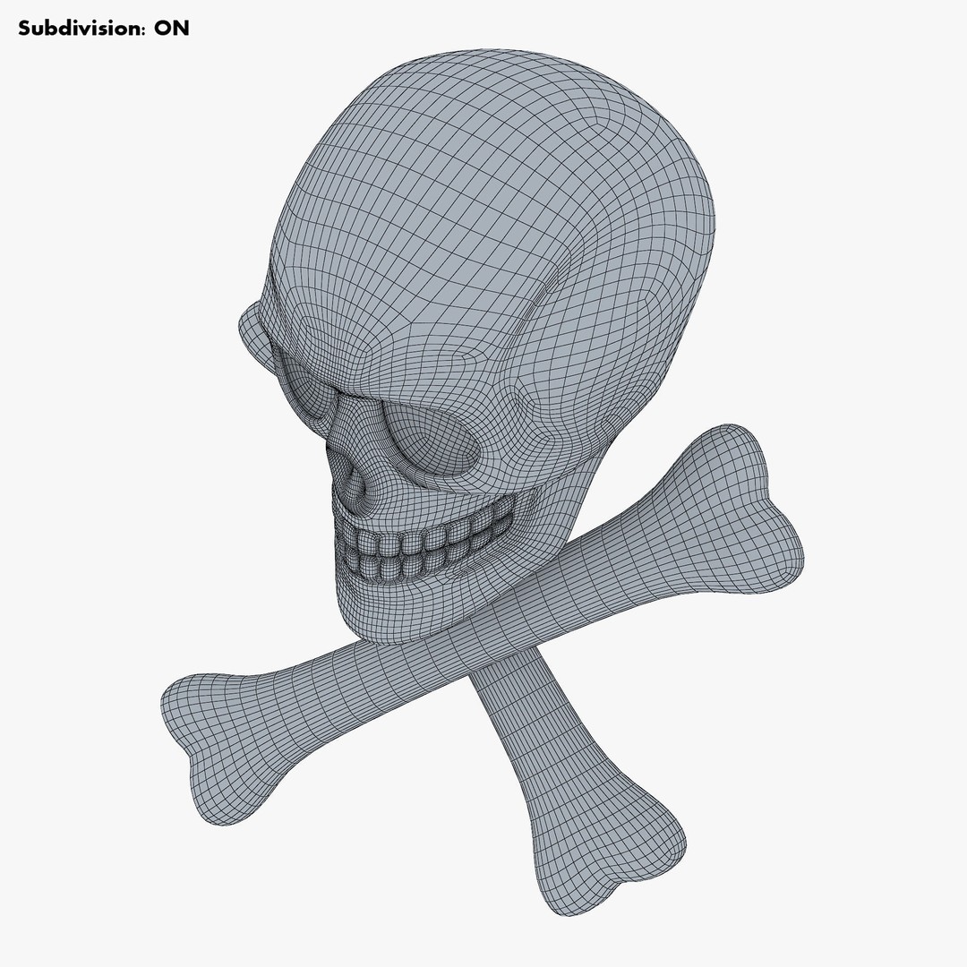 Pirate Skull Bones M 1 3D Model – High Poly PBR Asset, FBX, OBJ - View 17
