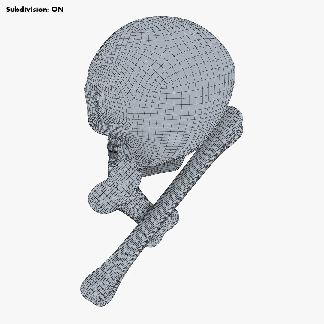 Pirate Skull Bones M 1 3D Model – High Poly PBR Asset, FBX, OBJ - View 23