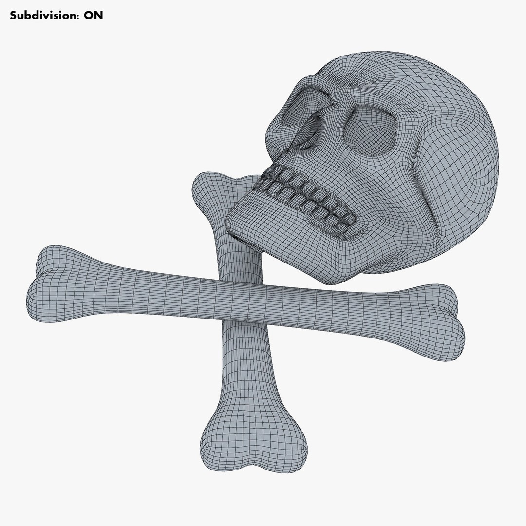 Pirate Skull Bones M 1 3D Model – High Poly PBR Asset, FBX, OBJ - View 25