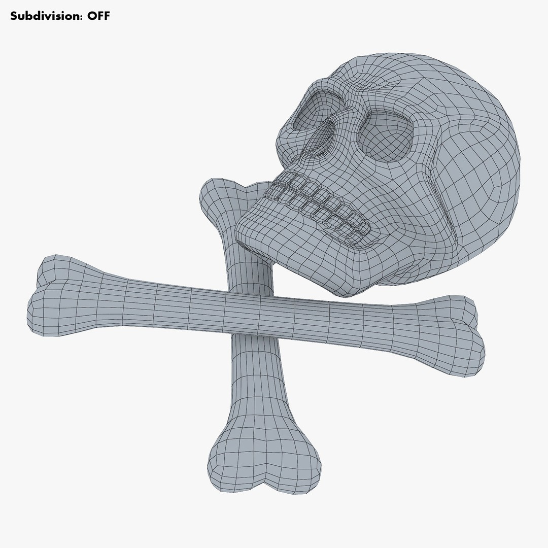Pirate Skull Bones M 1 3D Model – High Poly PBR Asset, FBX, OBJ - View 26
