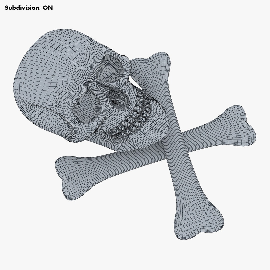 Pirate Skull Bones M 1 3D Model – High Poly PBR Asset, FBX, OBJ - View 27
