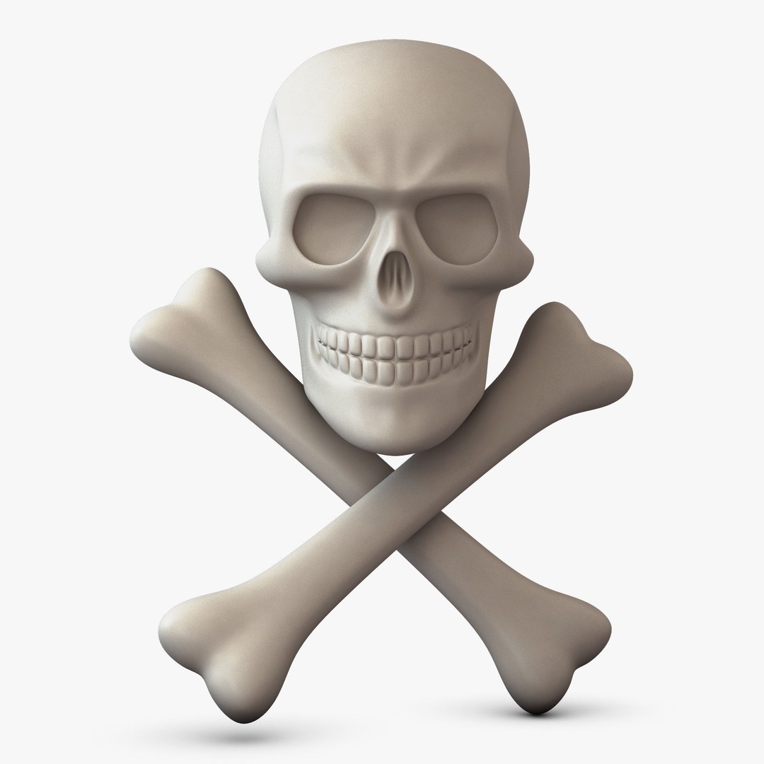Pirate Skull Bones M 1 3D Model – High Poly PBR Asset, FBX, OBJ - View 3