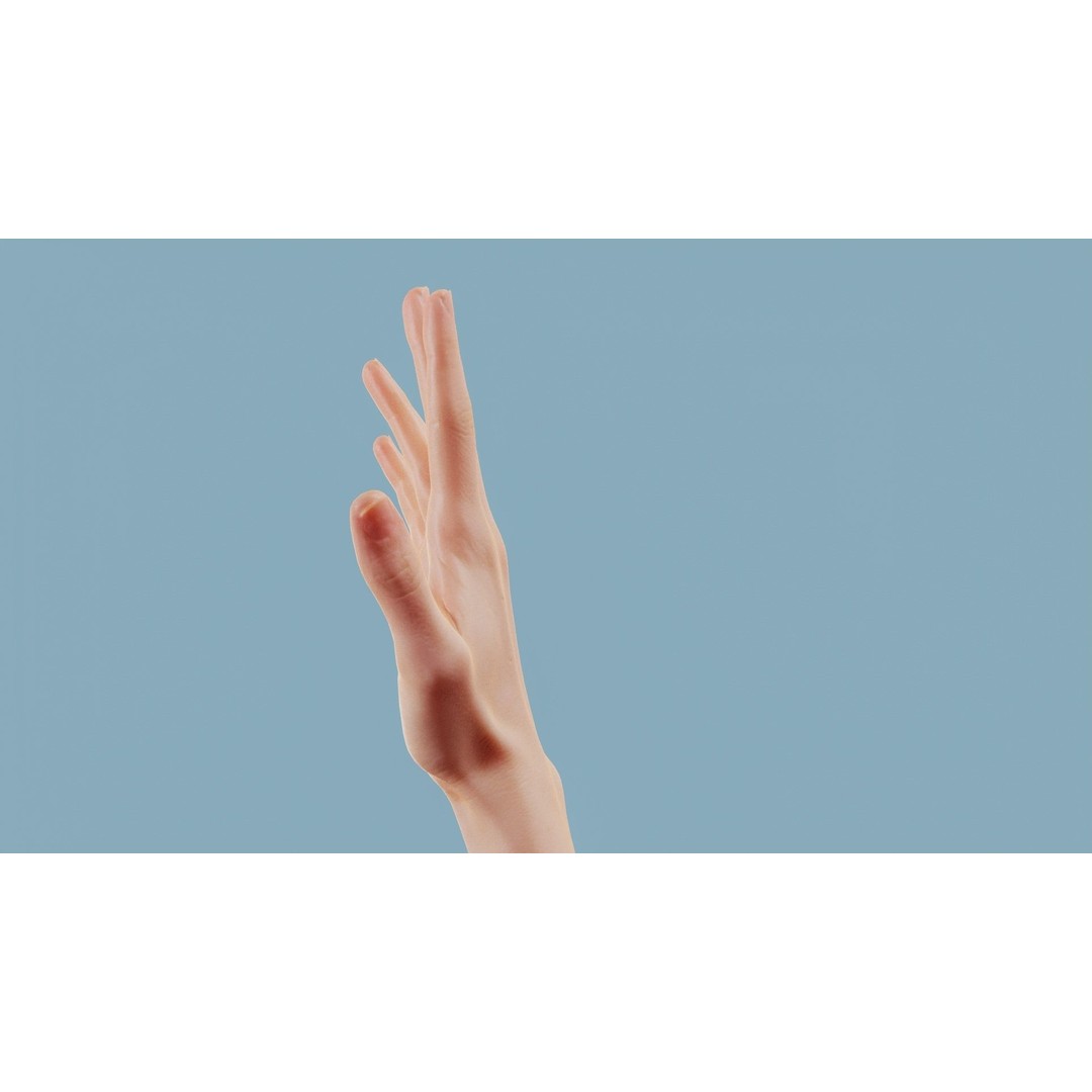 Realistic Hand 3D Model – Low Poly PBR Asset, FBX, OBJ Formats - View 11