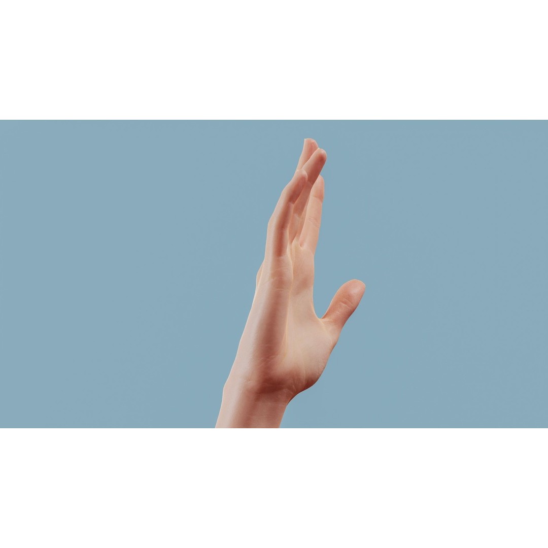 Realistic Hand 3D Model – Low Poly PBR Asset, FBX, OBJ Formats - View 4