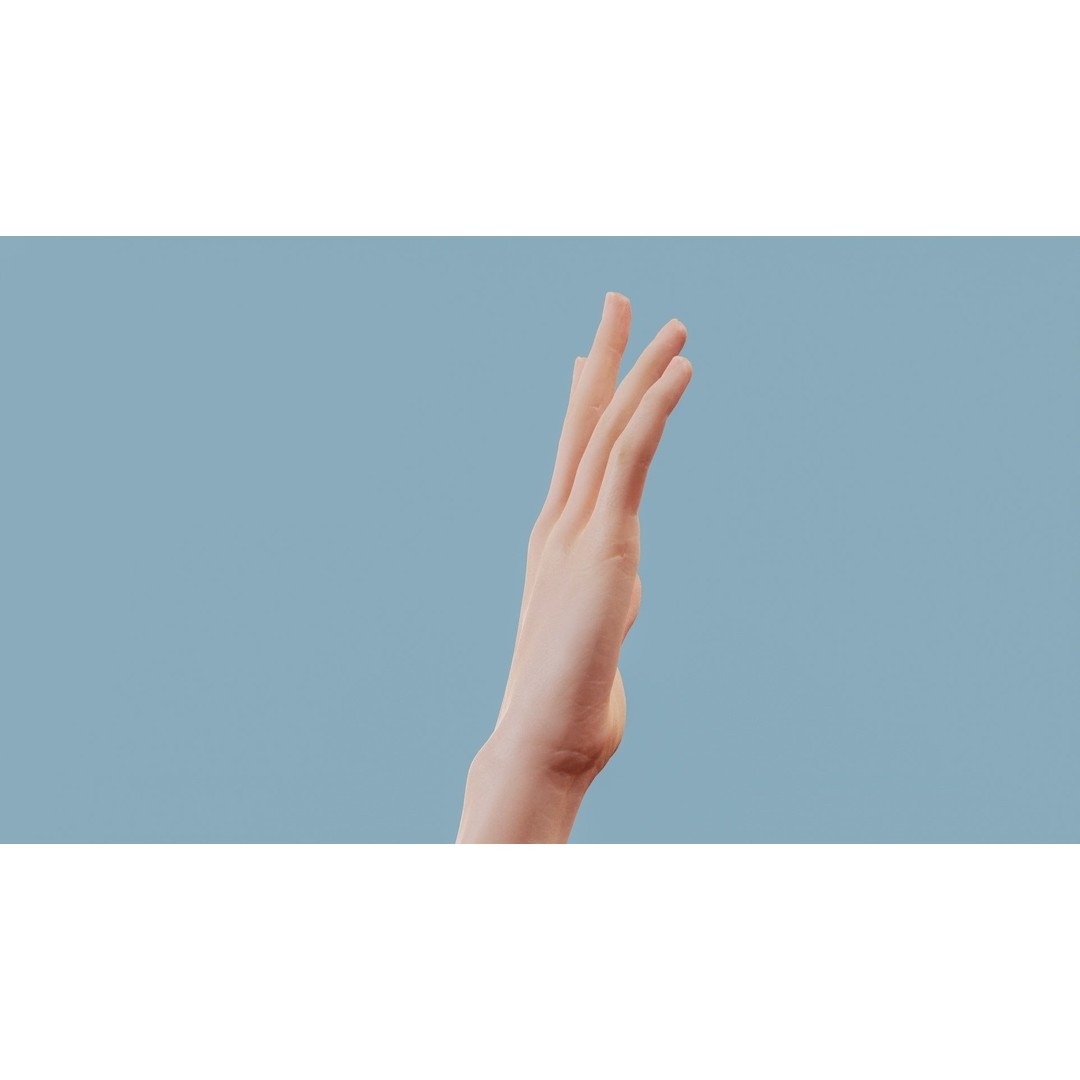 Realistic Hand 3D Model – Low Poly PBR Asset, FBX, OBJ Formats - View 5